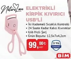 NATURALOVE ELEKTRİKLİ KİRPİK KIVIRICI USB'Lİ